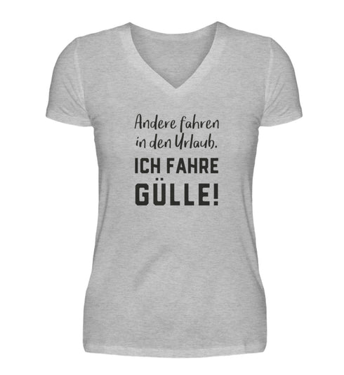 Urlaub – V-Neck Damenshirt - black